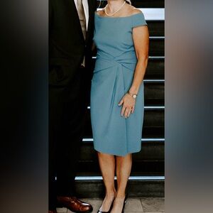 Elegant Off-Shoulder Blue Dress